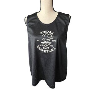 NWT ADIDAS HOOP AS ONE NETTED BLACK JERSEY TANK TOP SCOOP NECK SIZE XL